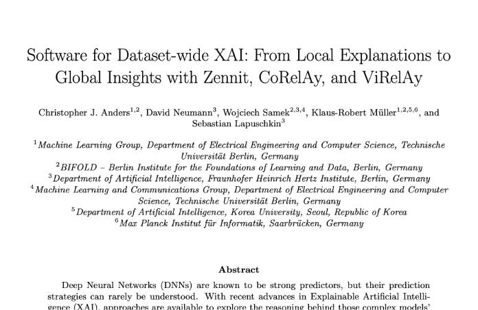 Software for Dataset-wide XAI: From Local Explanations to Global Insights with Zennit, CoRelAy, and ViRelAy